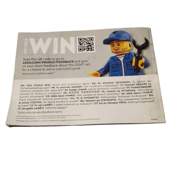 Lego Technic 42162 Bugatti Agile Blue Instruction manual only - Picture 2 of 3